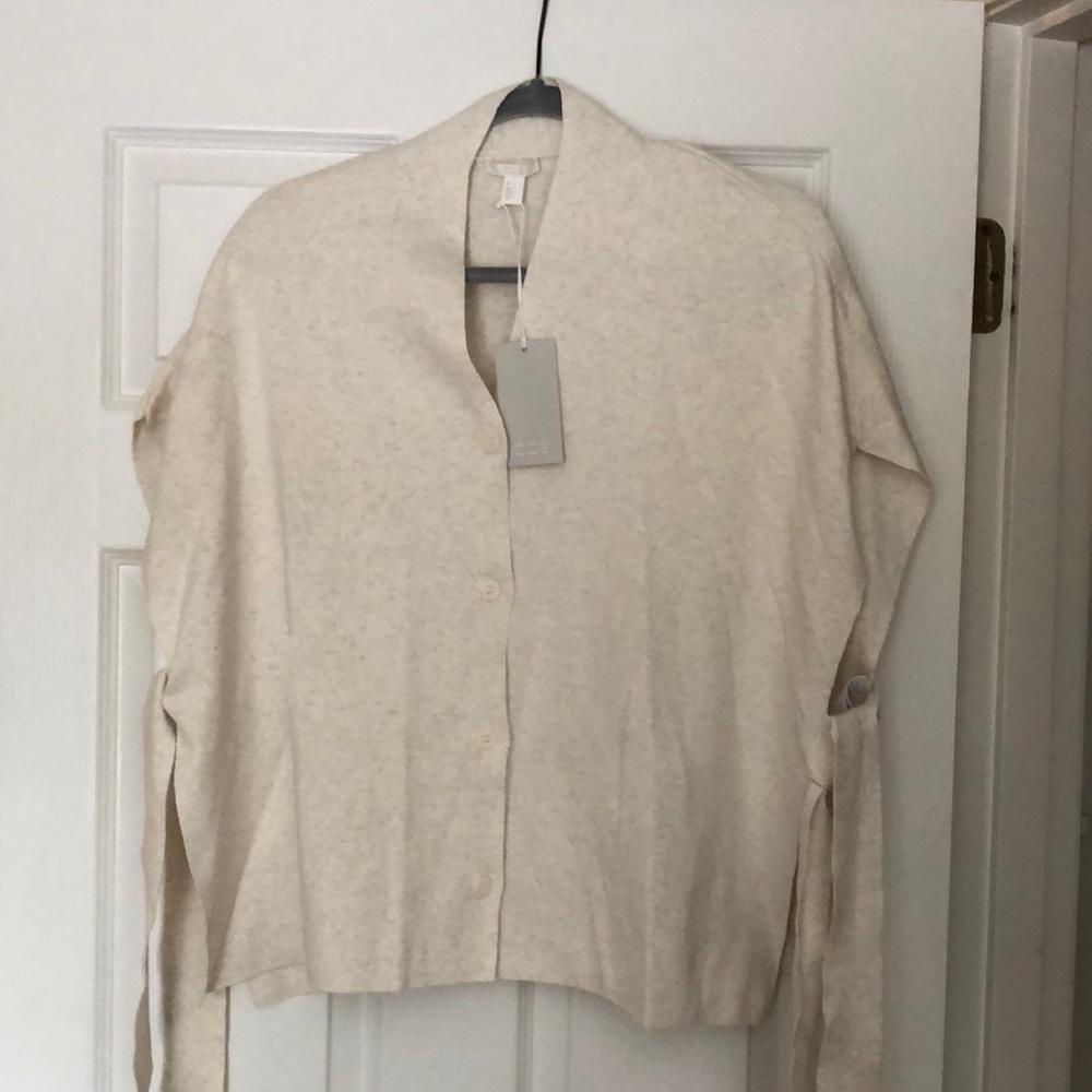 Ivory heather COS side tie sweater BNWT